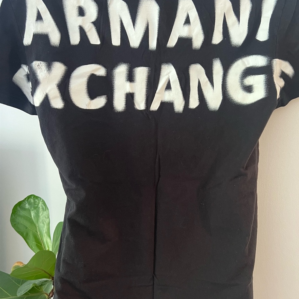 Armani Exchange Black Tee with graffiti print